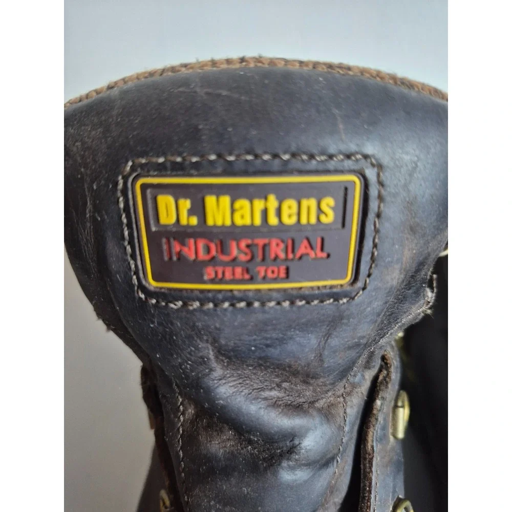 Dr. Marten's Mens Industrial Steel Toe Work Boots Brown Size 11 No Laces